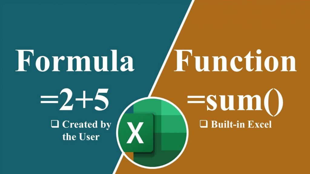 Difference between formulas and functions in Excel