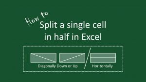 how to split a cell in half in excel