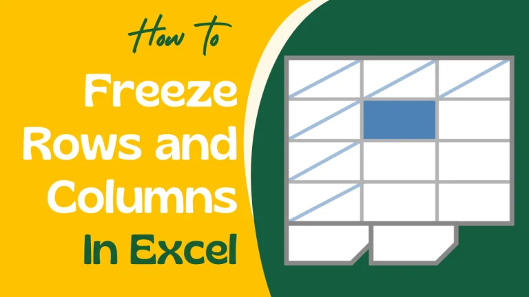 how to freeze rows and columns in excel